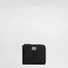 Calfskin card holder with branded plate