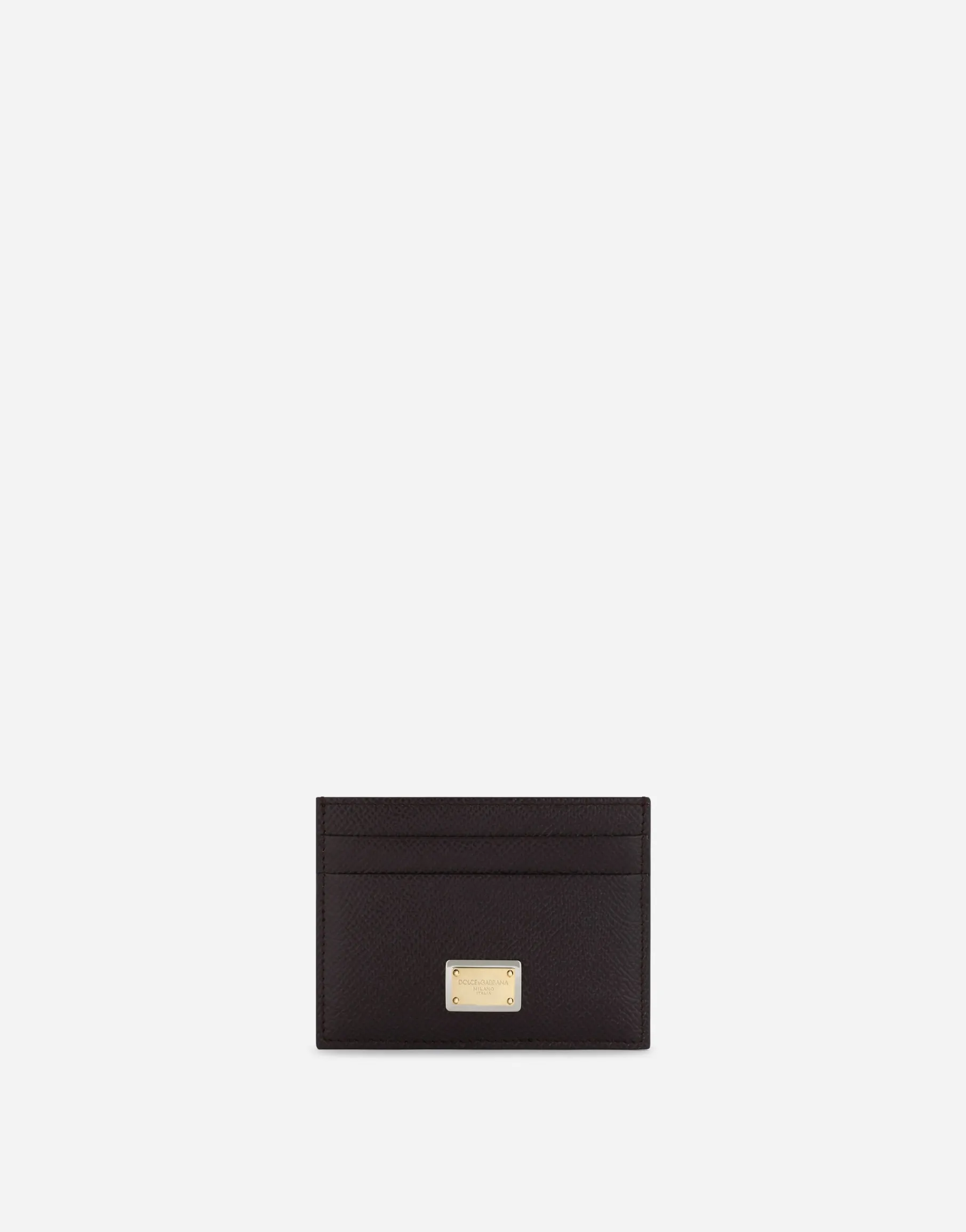 Calfskin card holder with branded plate