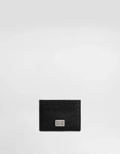 Calfskin card holder with branded plate