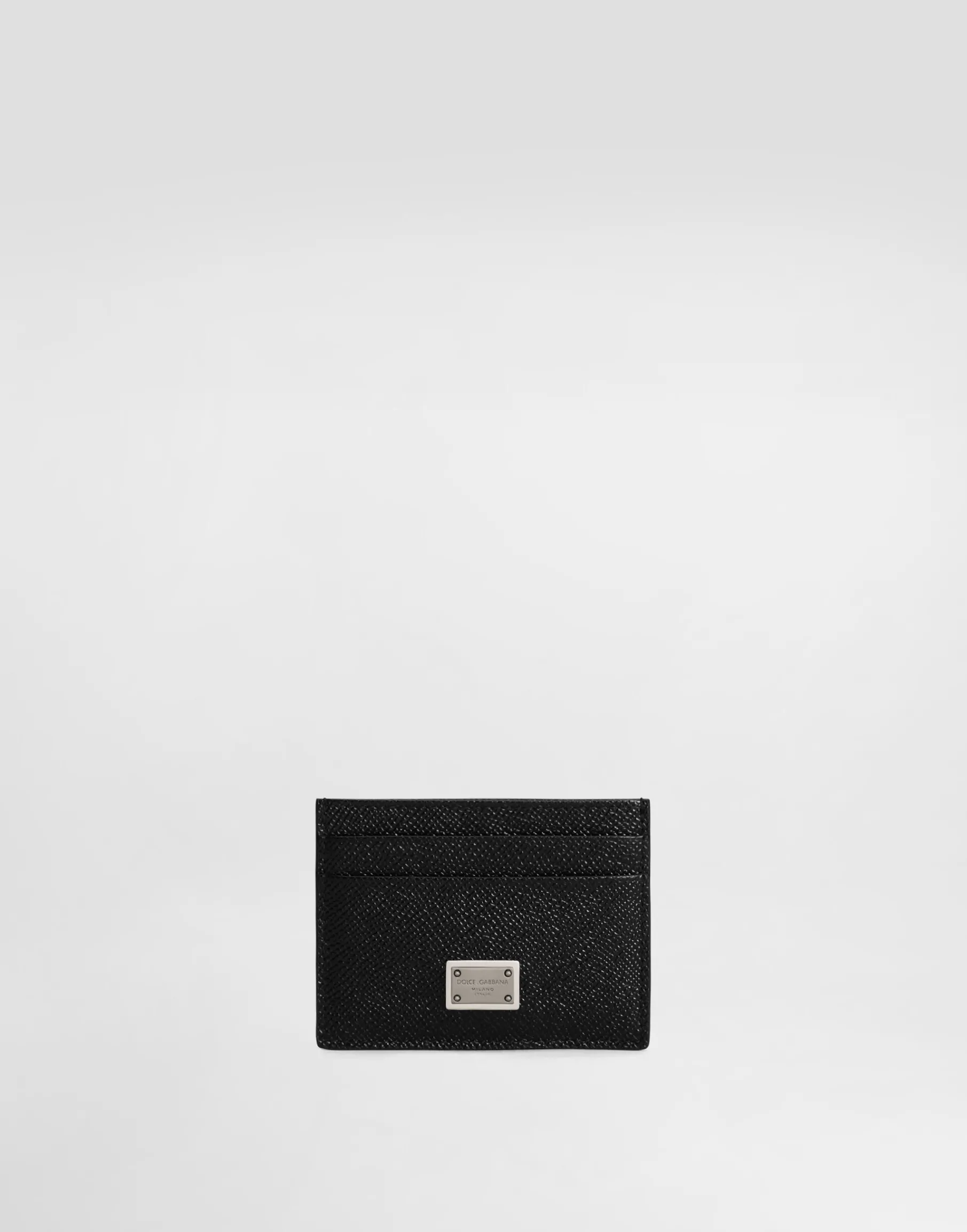 Calfskin card holder with branded plate
