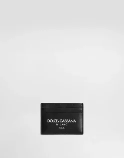 Calfskin card holder with logo