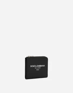 Calfskin card holder with logo