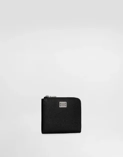 Calfskin card holder with branded plate