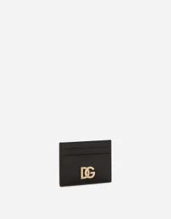 Calfskin card holder with DG logo