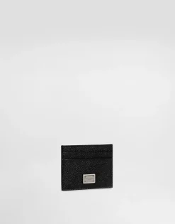 Calfskin card holder with branded plate