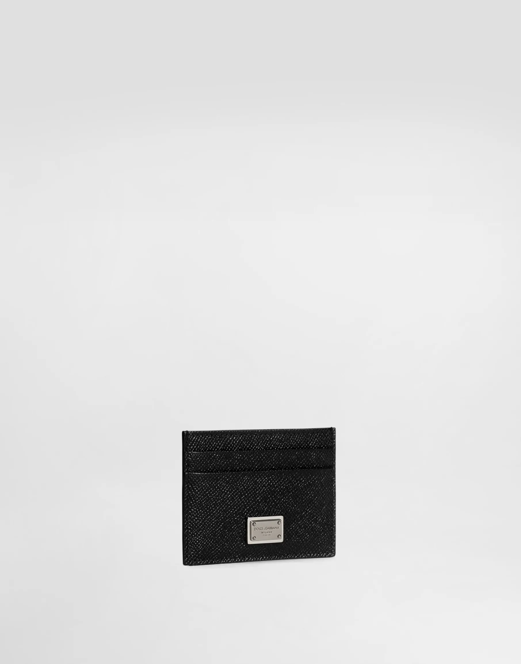 Calfskin card holder with branded plate