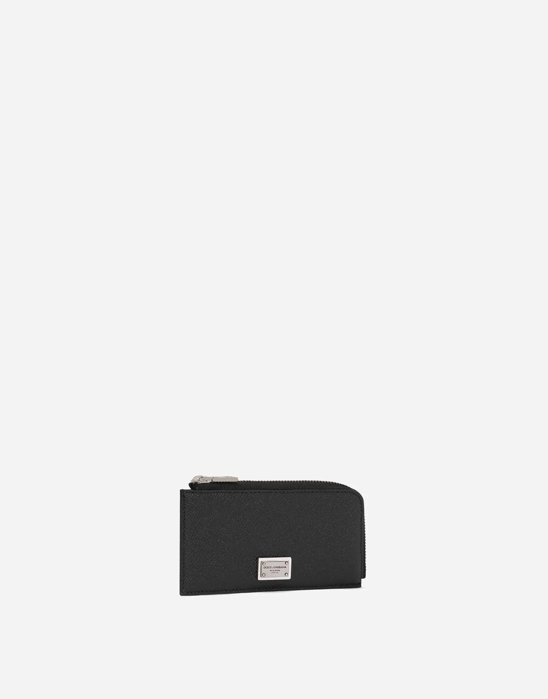 Calfskin card holder with branded plate