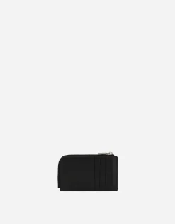 Calfskin card holder with logo