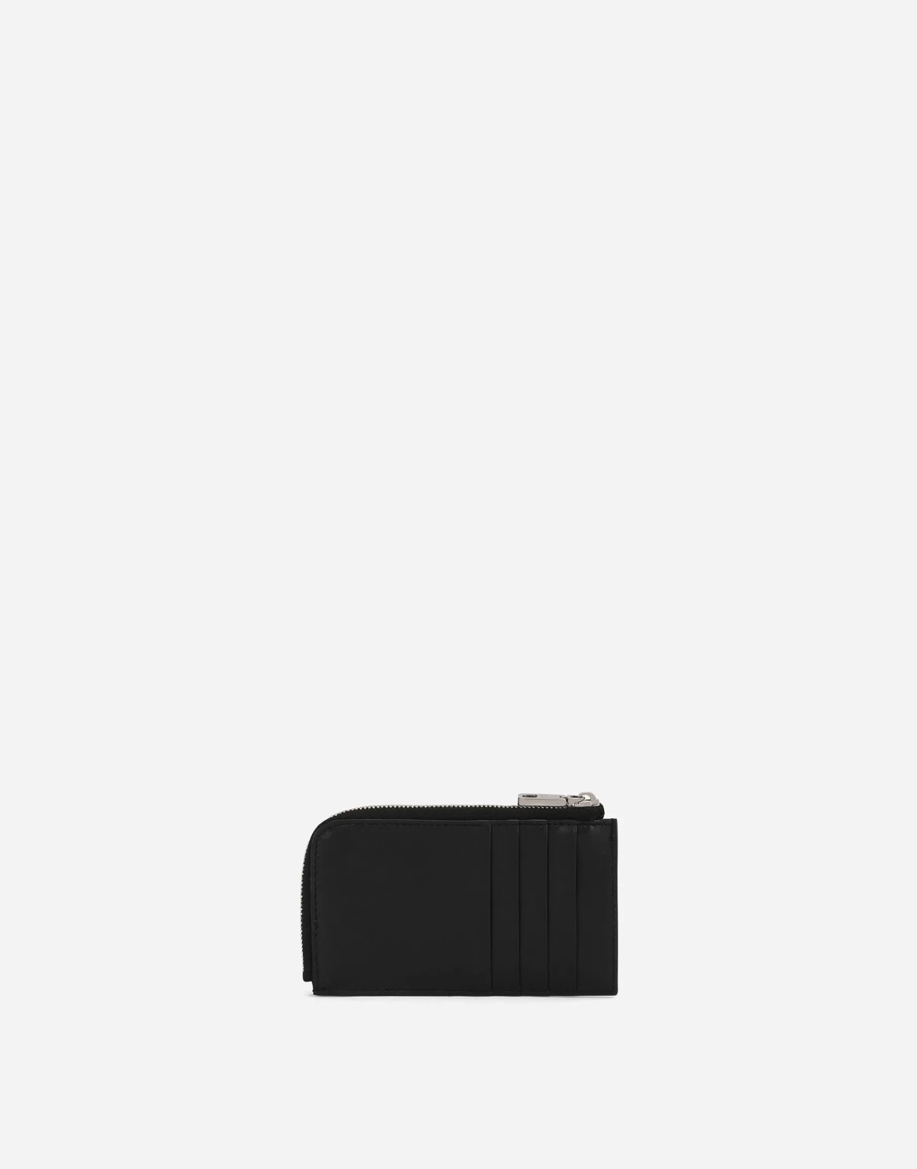 Calfskin card holder with raised logo