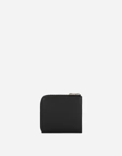 Calfskin card holder with raised logo