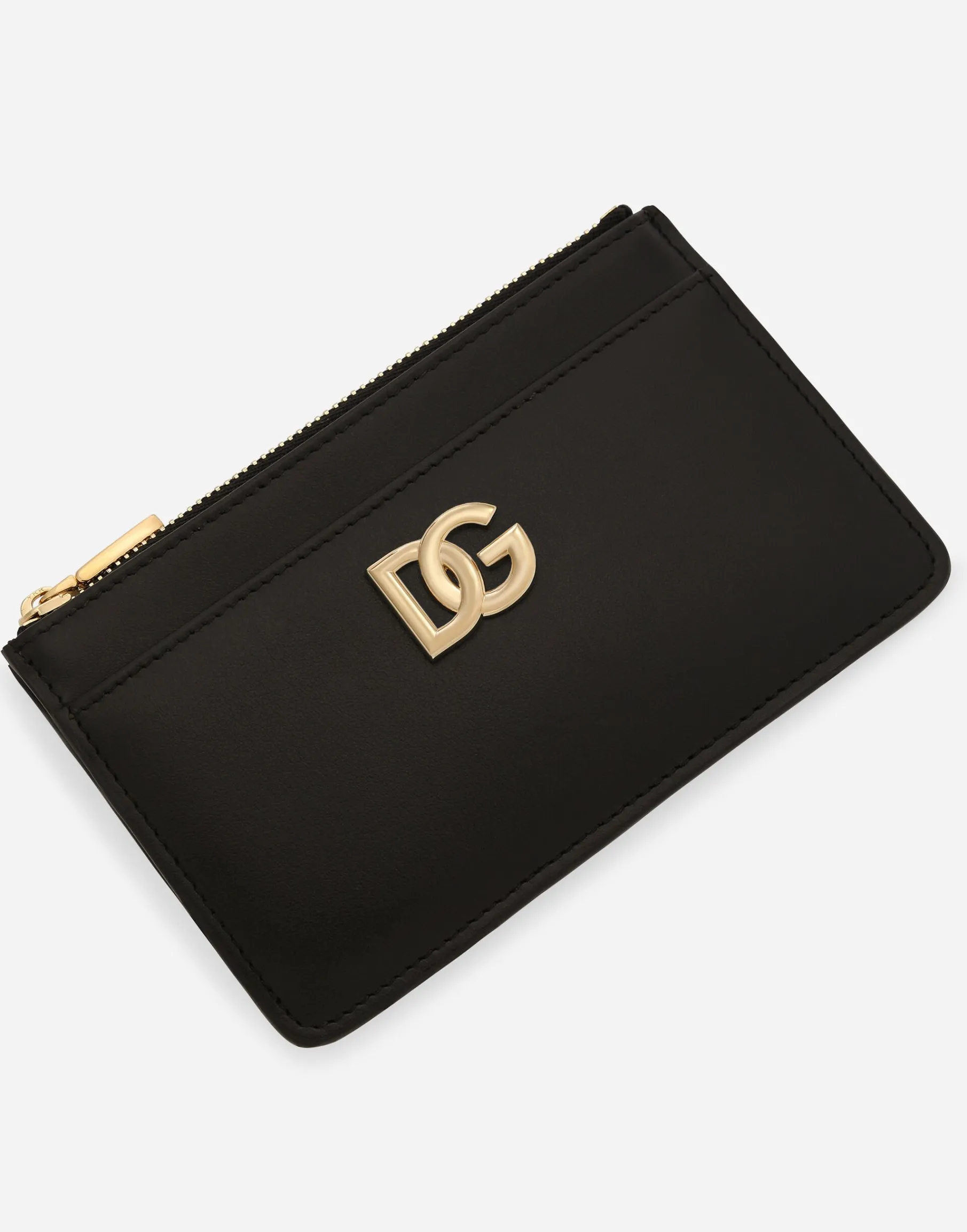 Calfskin card holder with DG logo