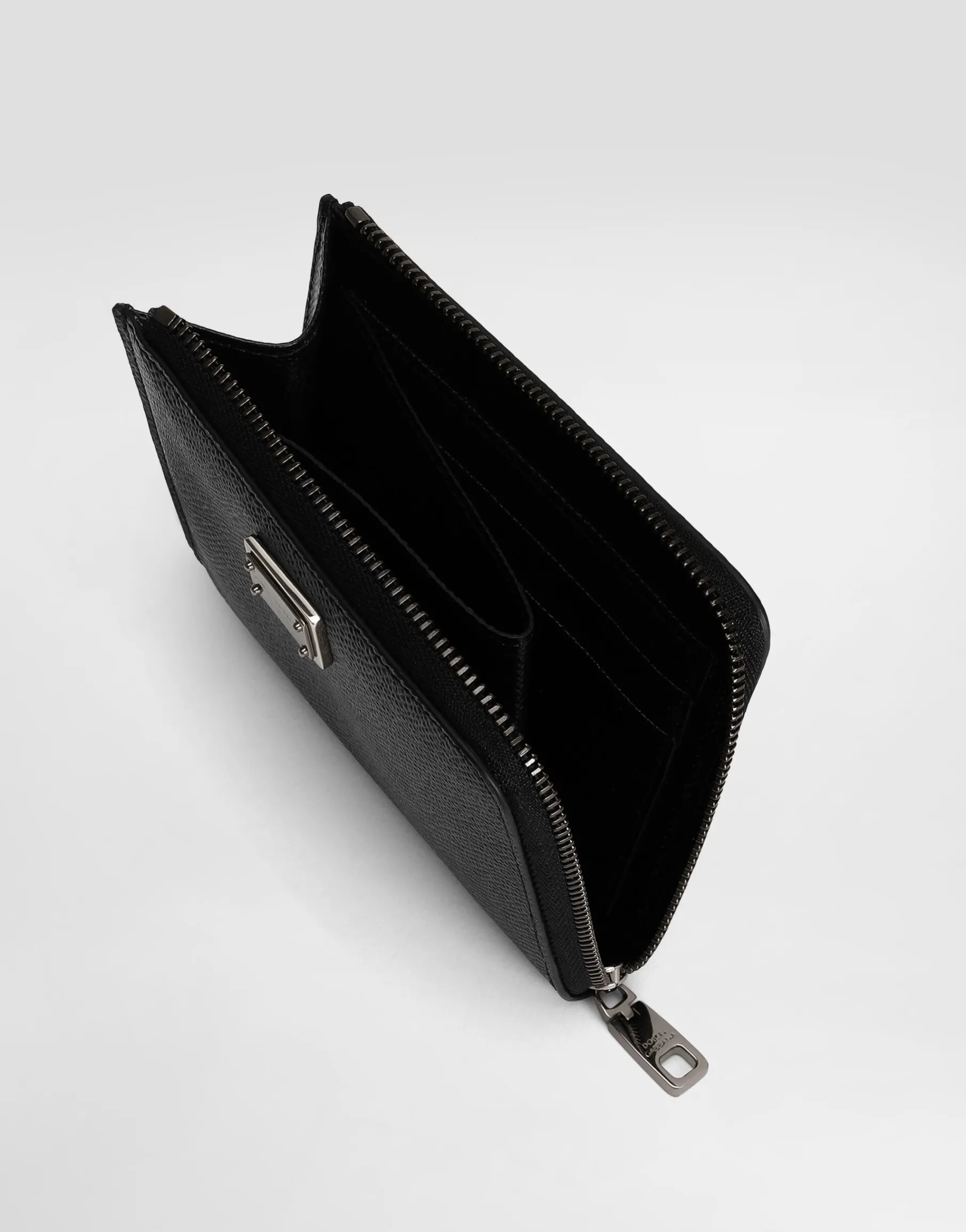 Calfskin card holder with branded plate
