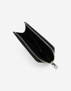 Calfskin card holder with raised logo