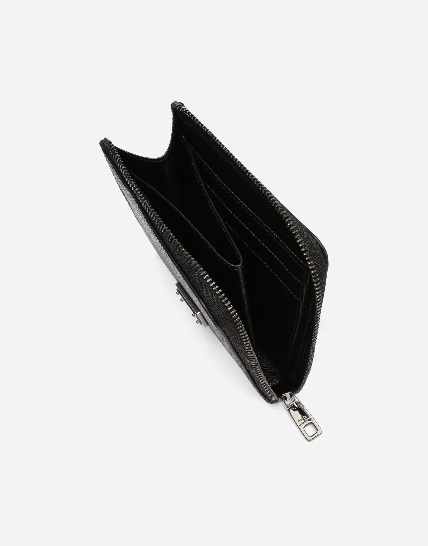 Calfskin card holder with branded plate
