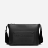 Calfskin crossbody bag with raised logo