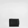 Calfskin French flap wallet with raised logo