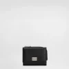 Calfskin French-flap wallet with logo tag