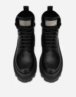 Calfskin hi-trekking ankle boots