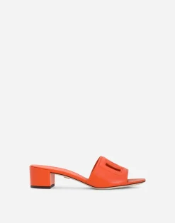 Calfskin mules with DG Millennials logo