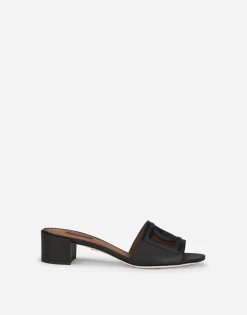 Calfskin mules with DG Millennials logo