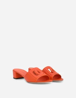 Calfskin mules with DG Millennials logo