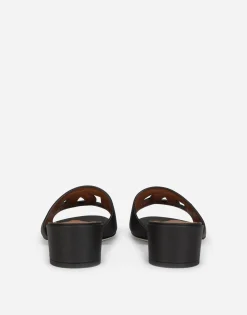 Calfskin mules with DG Millennials logo