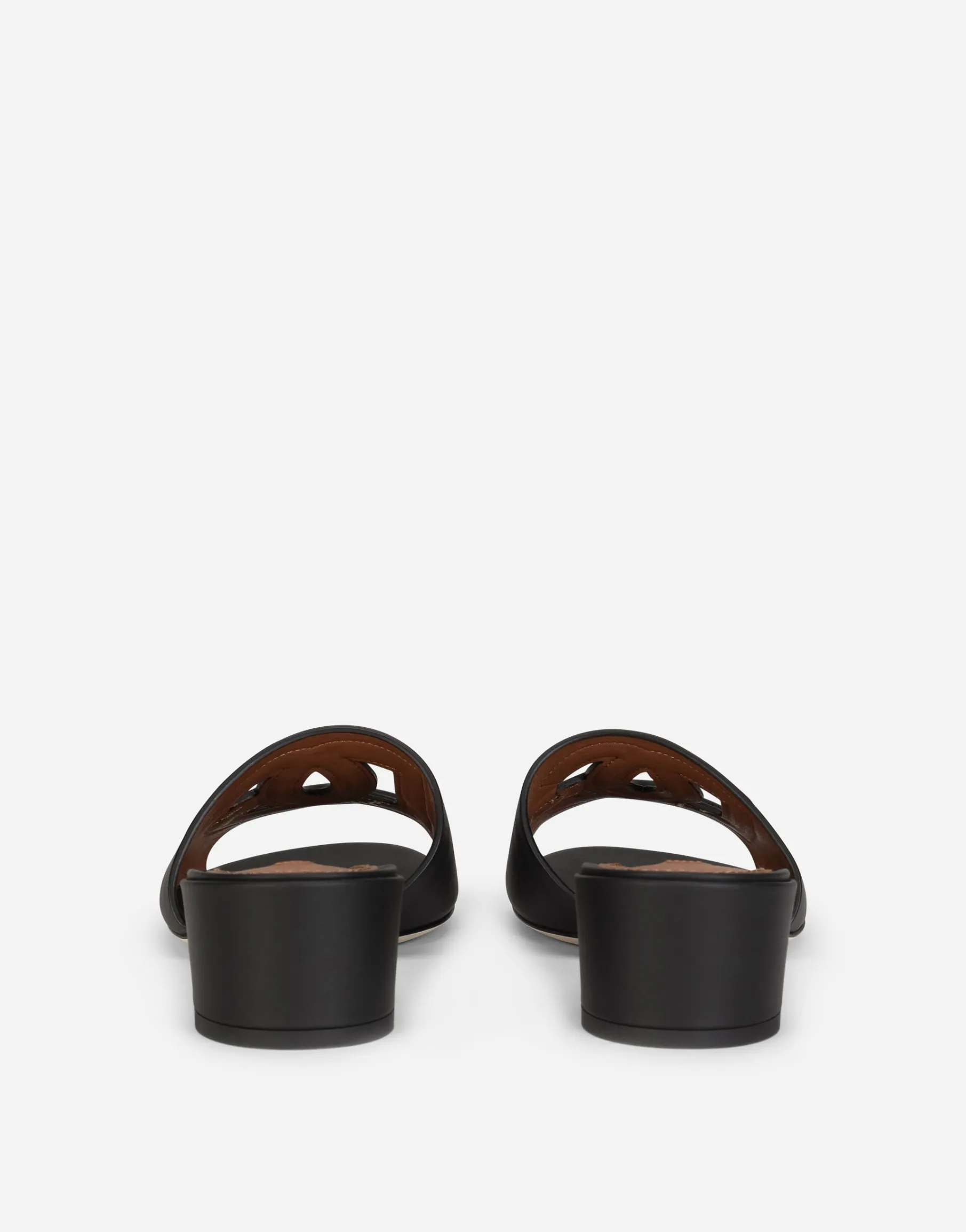 Calfskin mules with DG Millennials logo