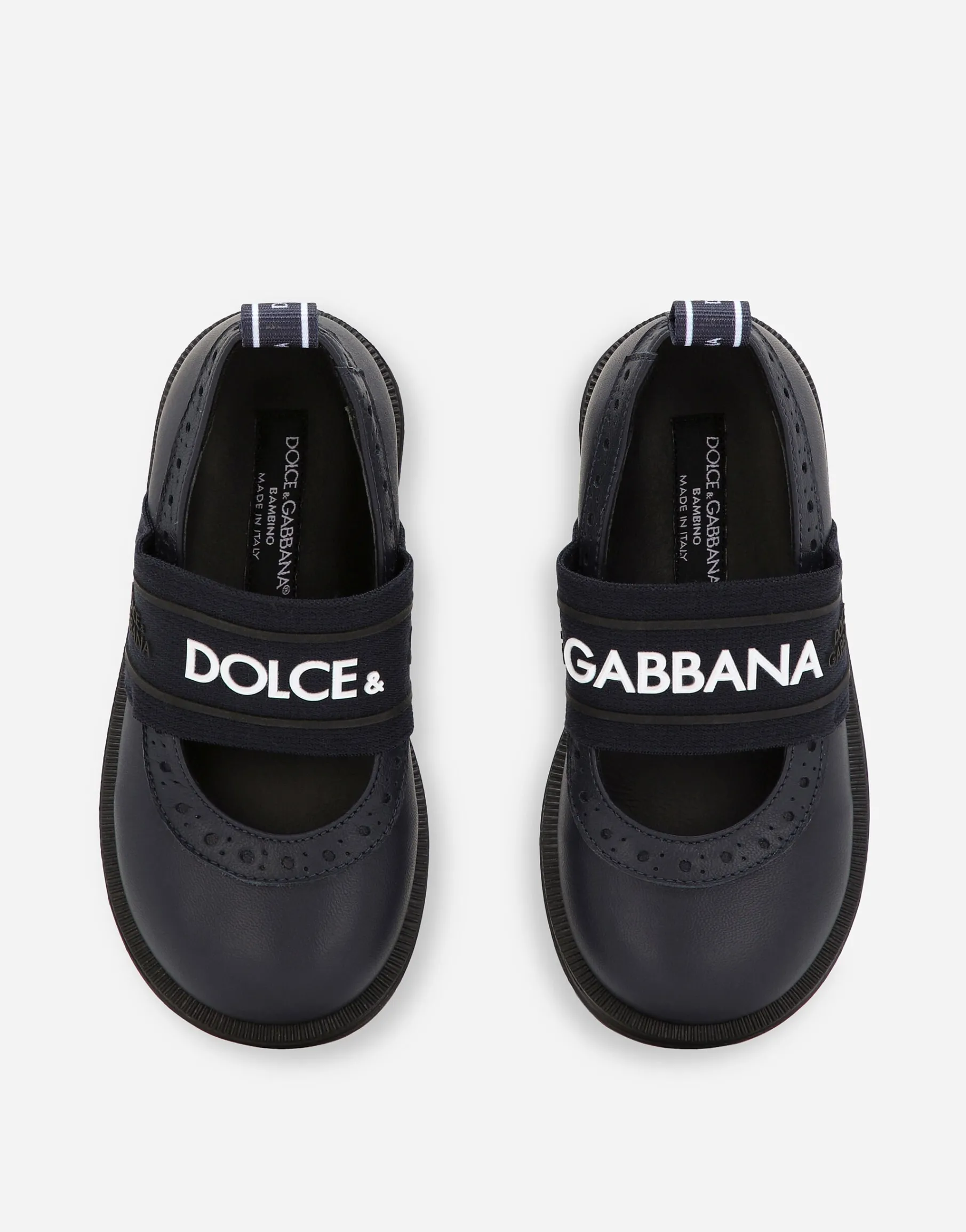 Calfskin nappa ballet flats with branded elastic