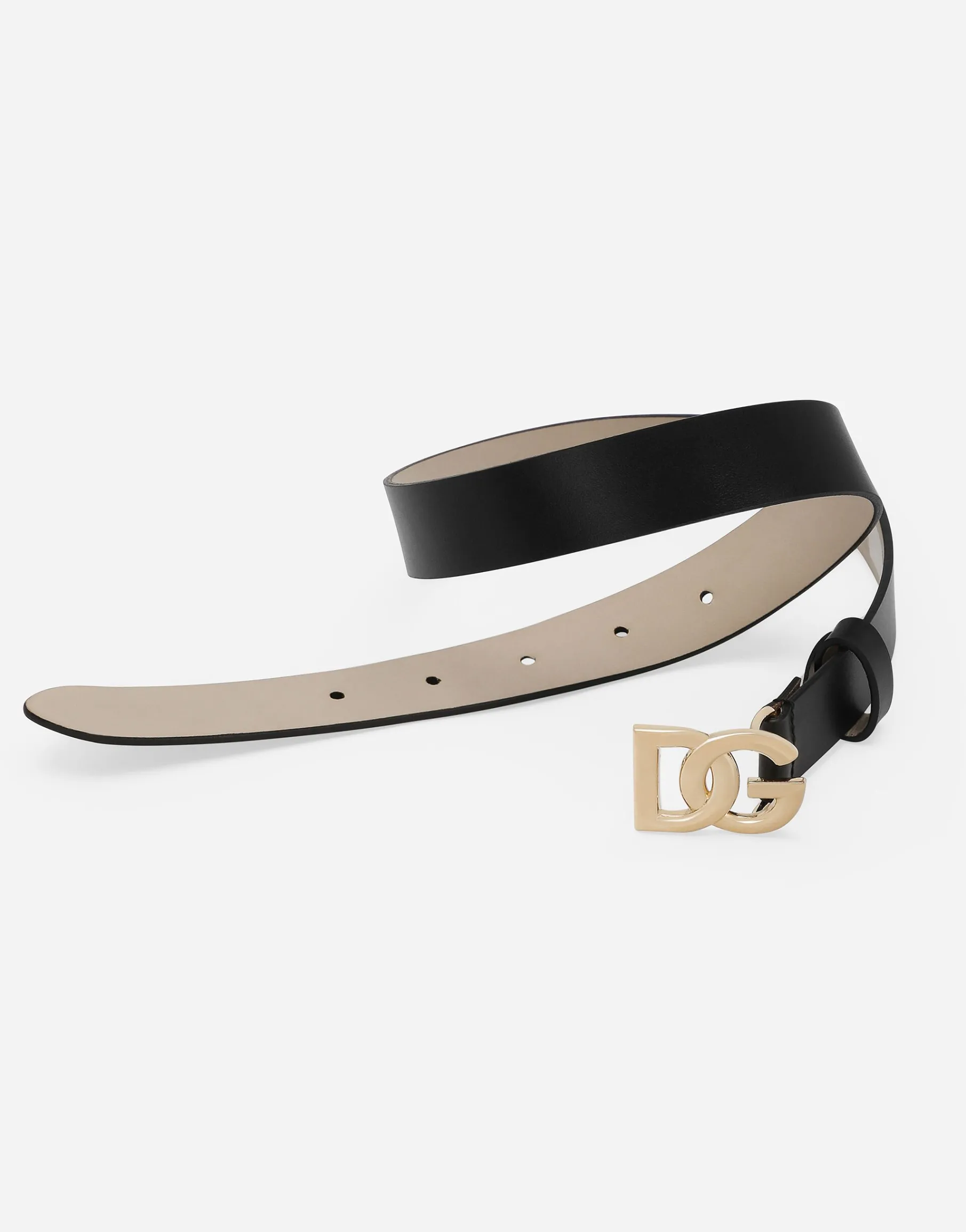 Calfskin nappa leather belt