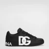 Calfskin nappa Portofino sneakers with DG logo print