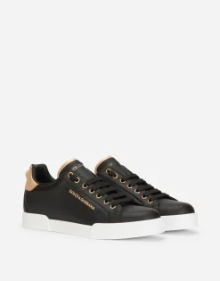 Calfskin nappa Portofino sneakers with lettering