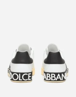 Calfskin nappa Portofino sneakers with DG logo print