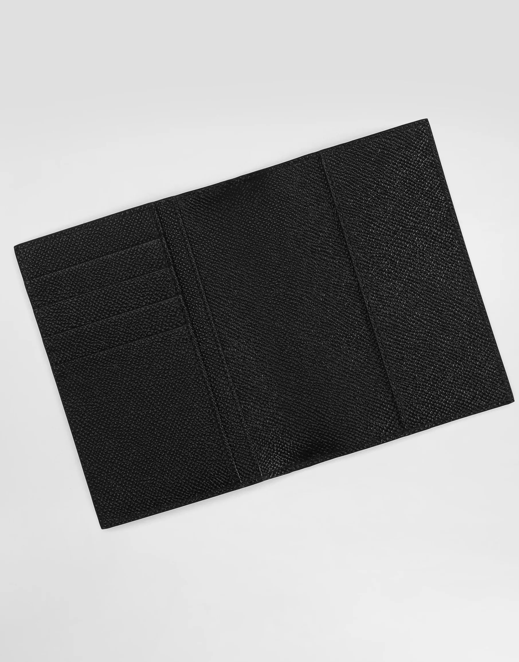 Calfskin passport holder with logo tag