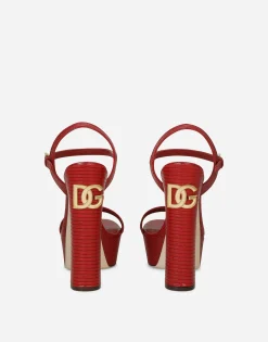 Calfskin platform sandals