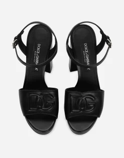 Calfskin platform sandals