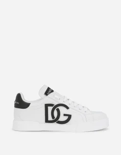 Calfskin Portofino sneakers with DG logo