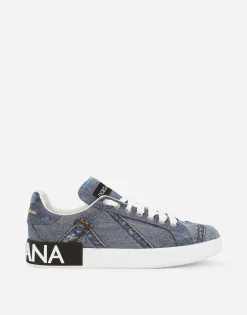 Calfskin Portofino sneakers with DG logo