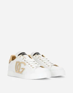 Calfskin Portofino sneakers with DG logo