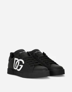 Calfskin Portofino sneakers with DG logo
