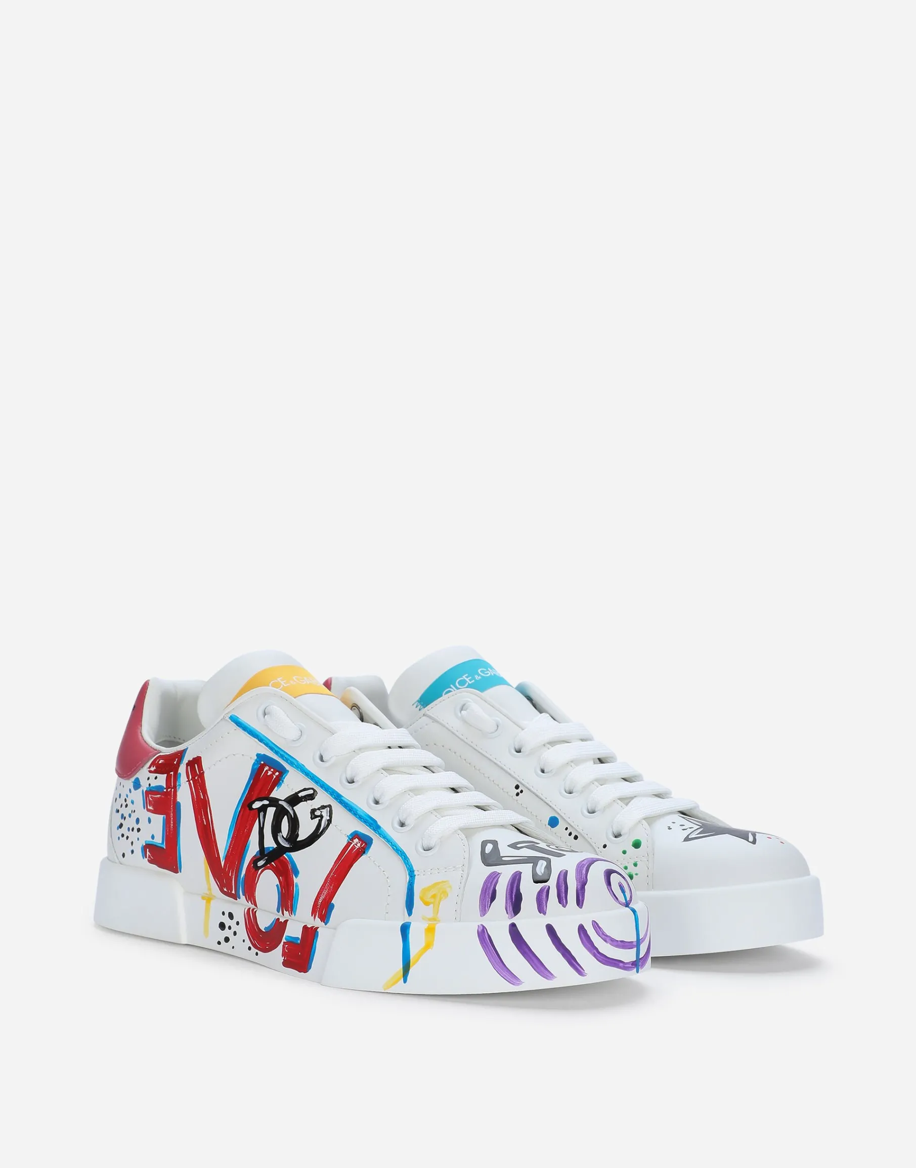 Calfskin Portofino sneakers with lettering