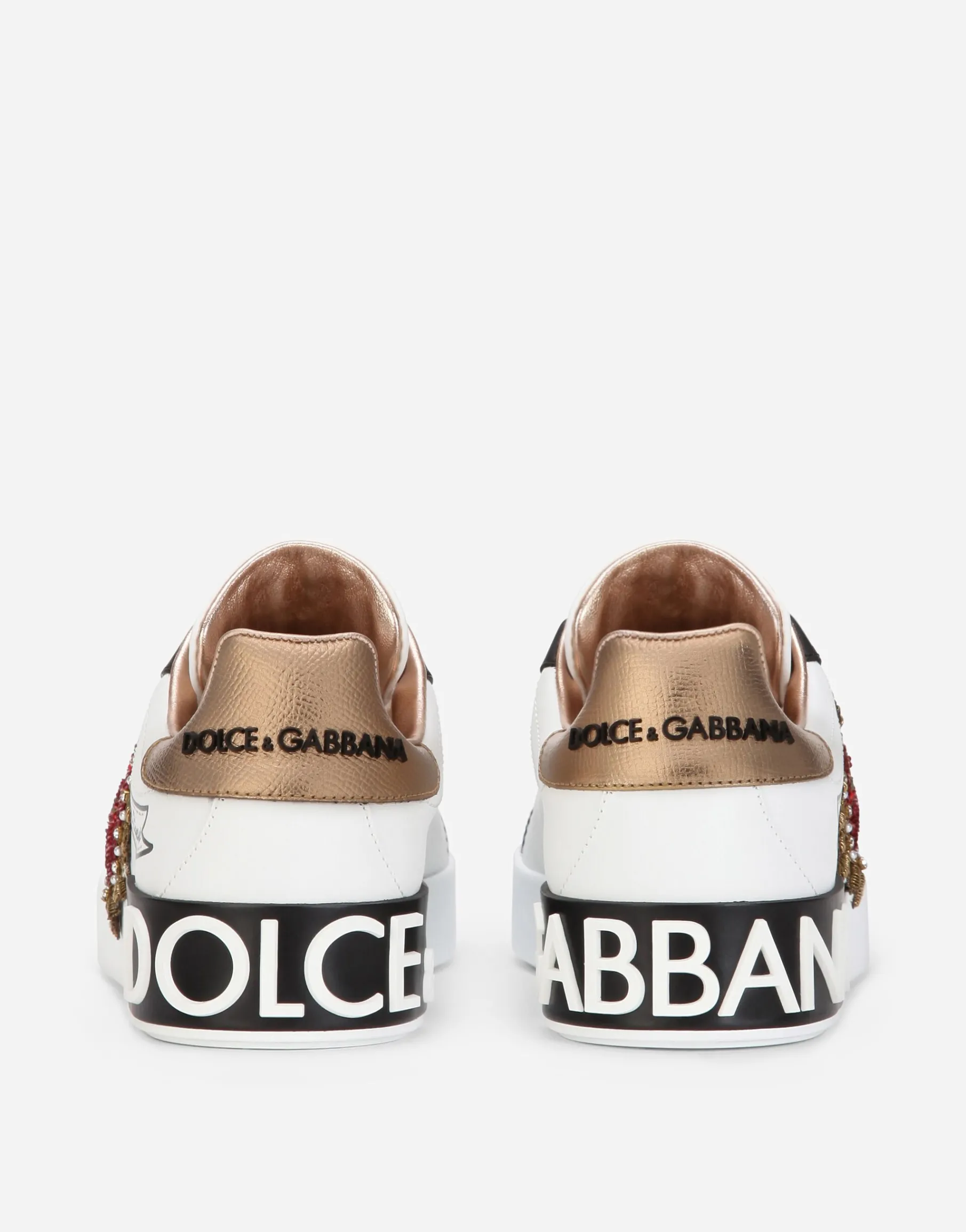 Calfskin Portofino sneakers with embroidery