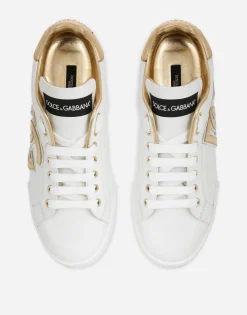 Calfskin Portofino sneakers with DG logo