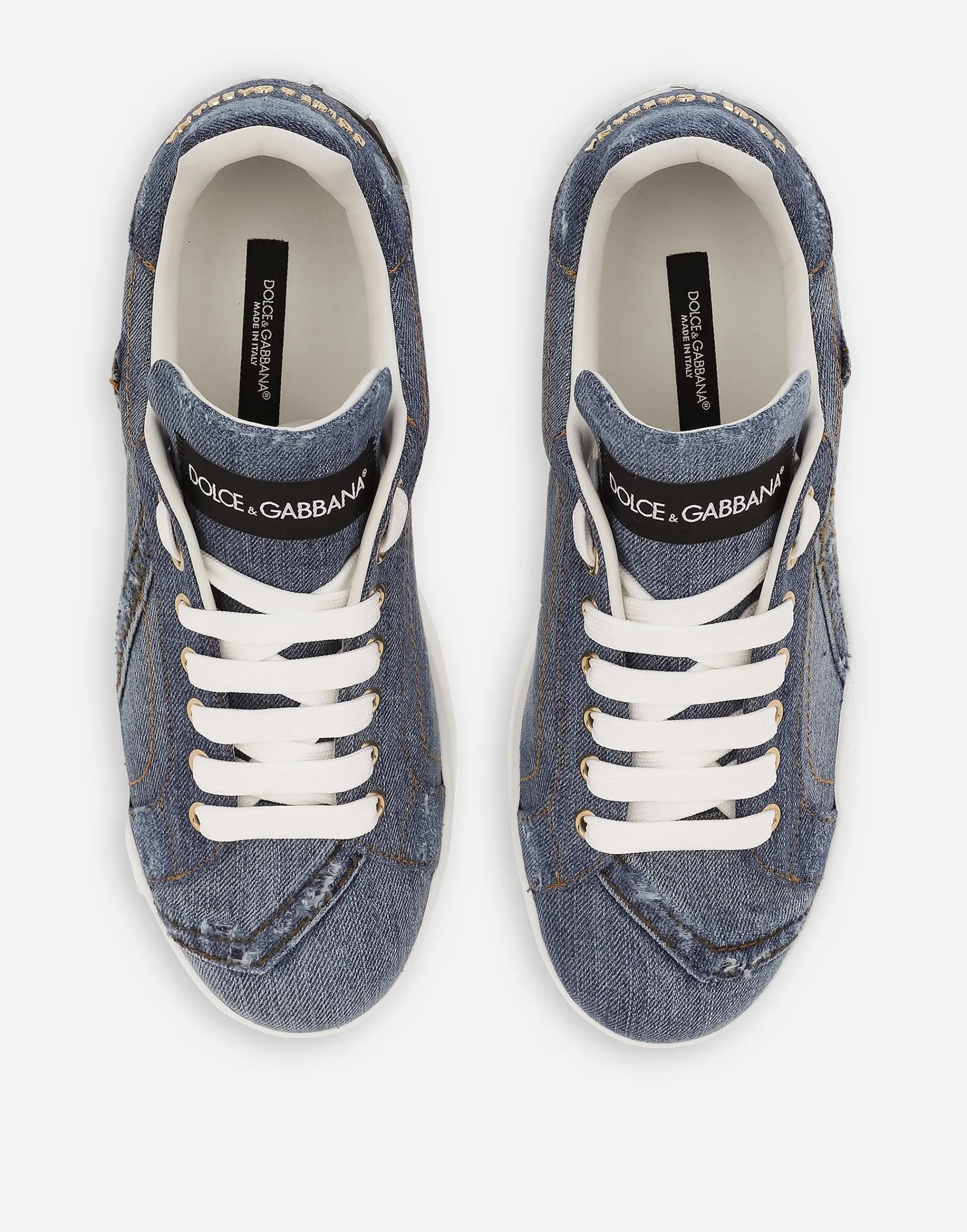 Calfskin Portofino sneakers with DG logo