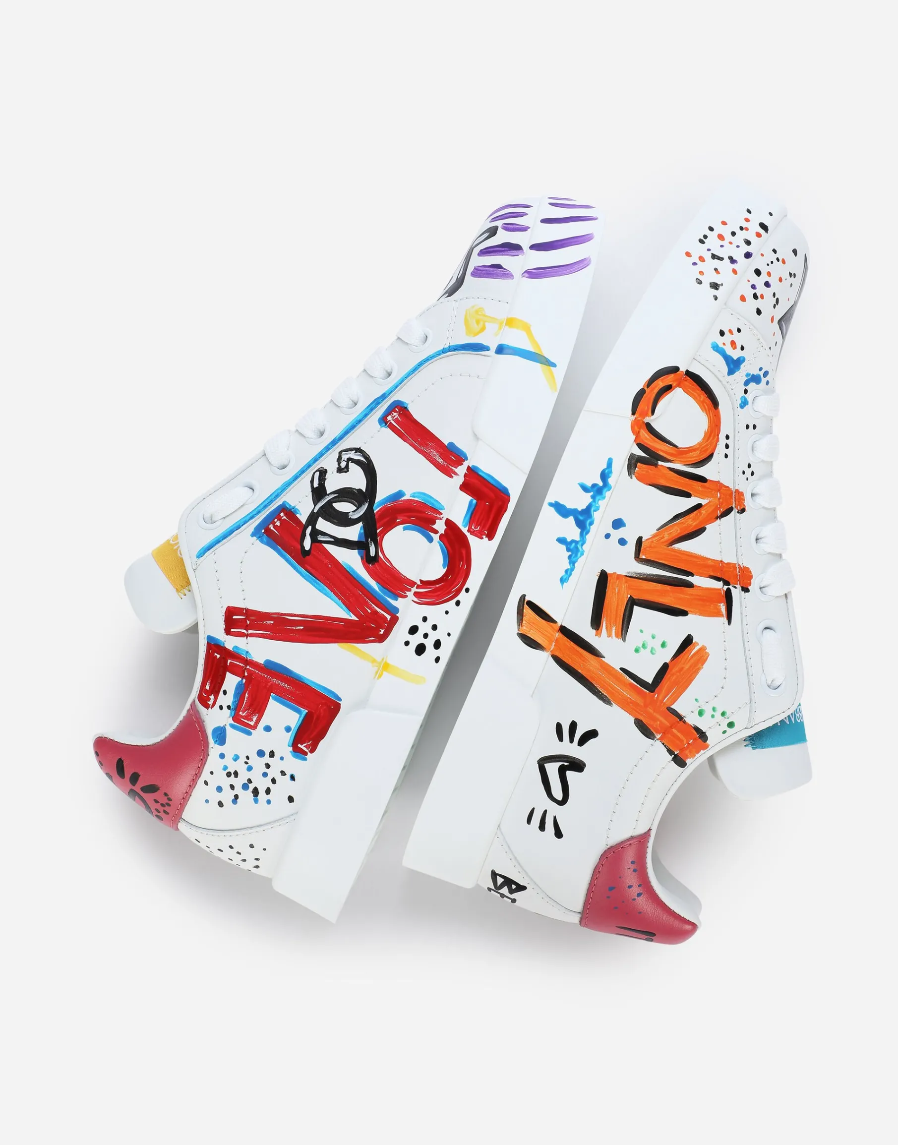 Calfskin Portofino sneakers with lettering