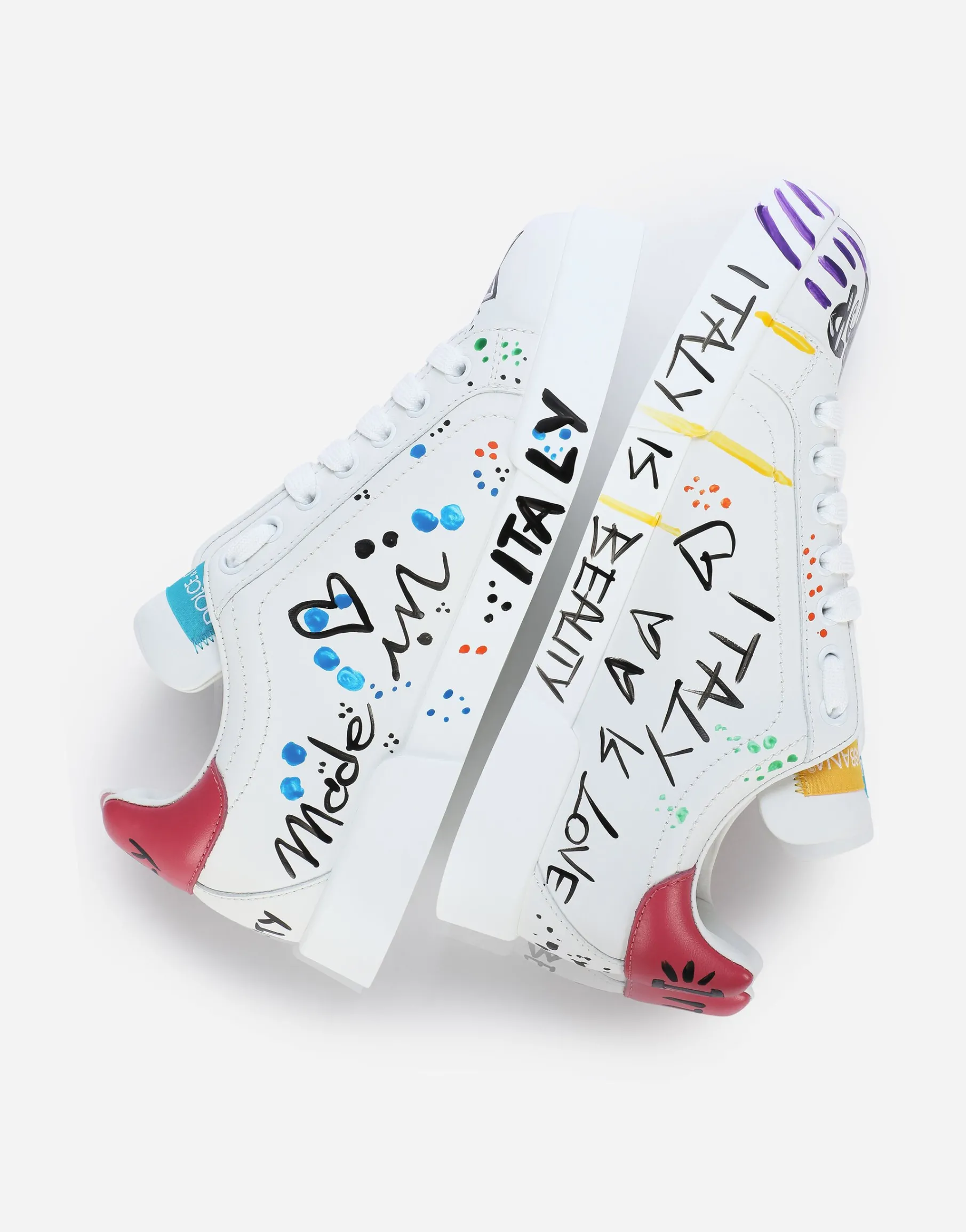 Calfskin Portofino sneakers with lettering