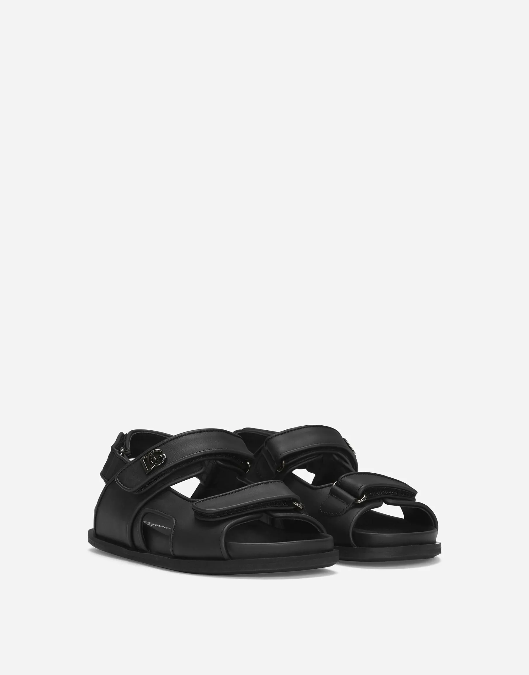 Calfskin sandals with metal DG logo