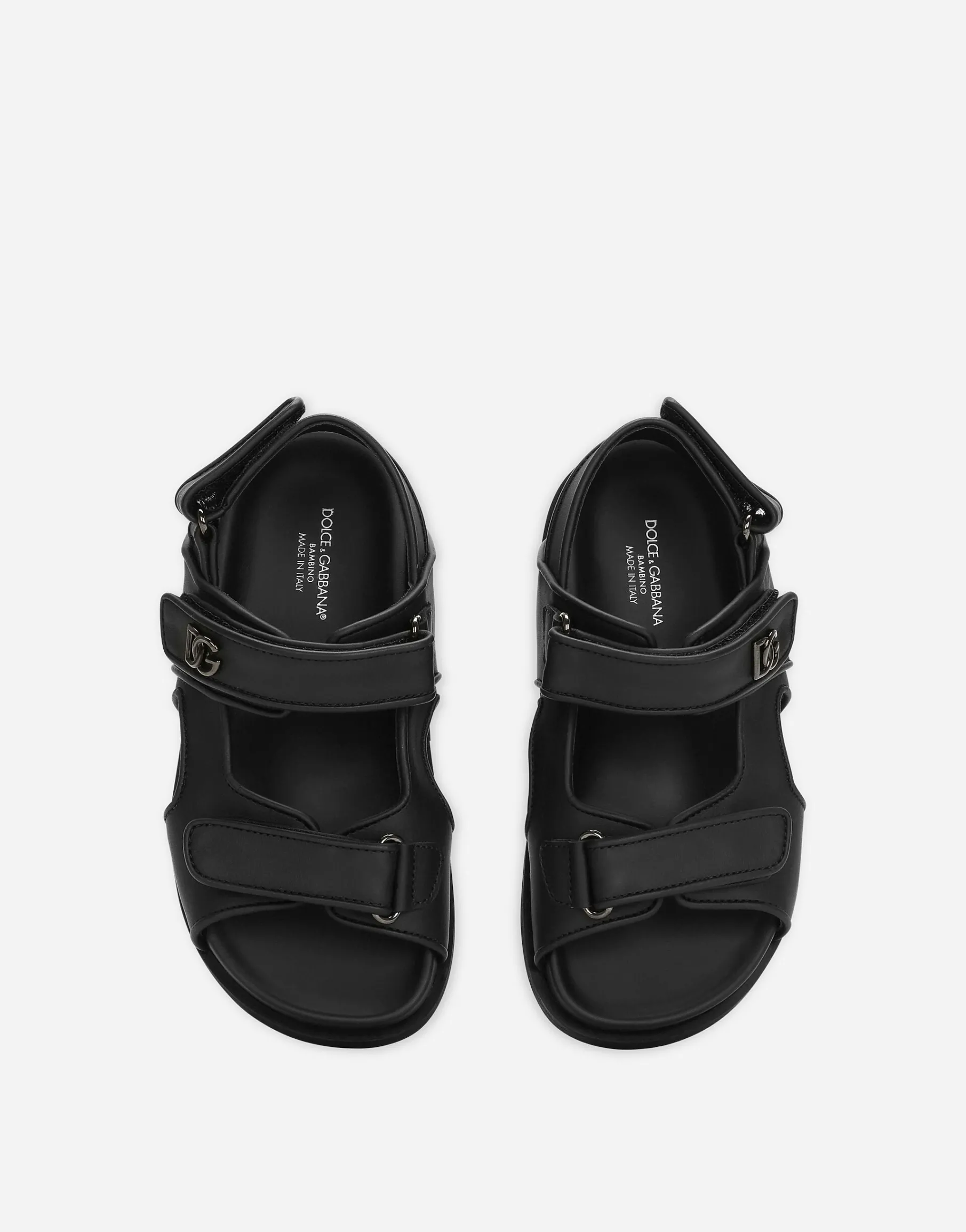 Calfskin sandals with metal DG logo