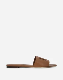 Calfskin sliders with DG logo