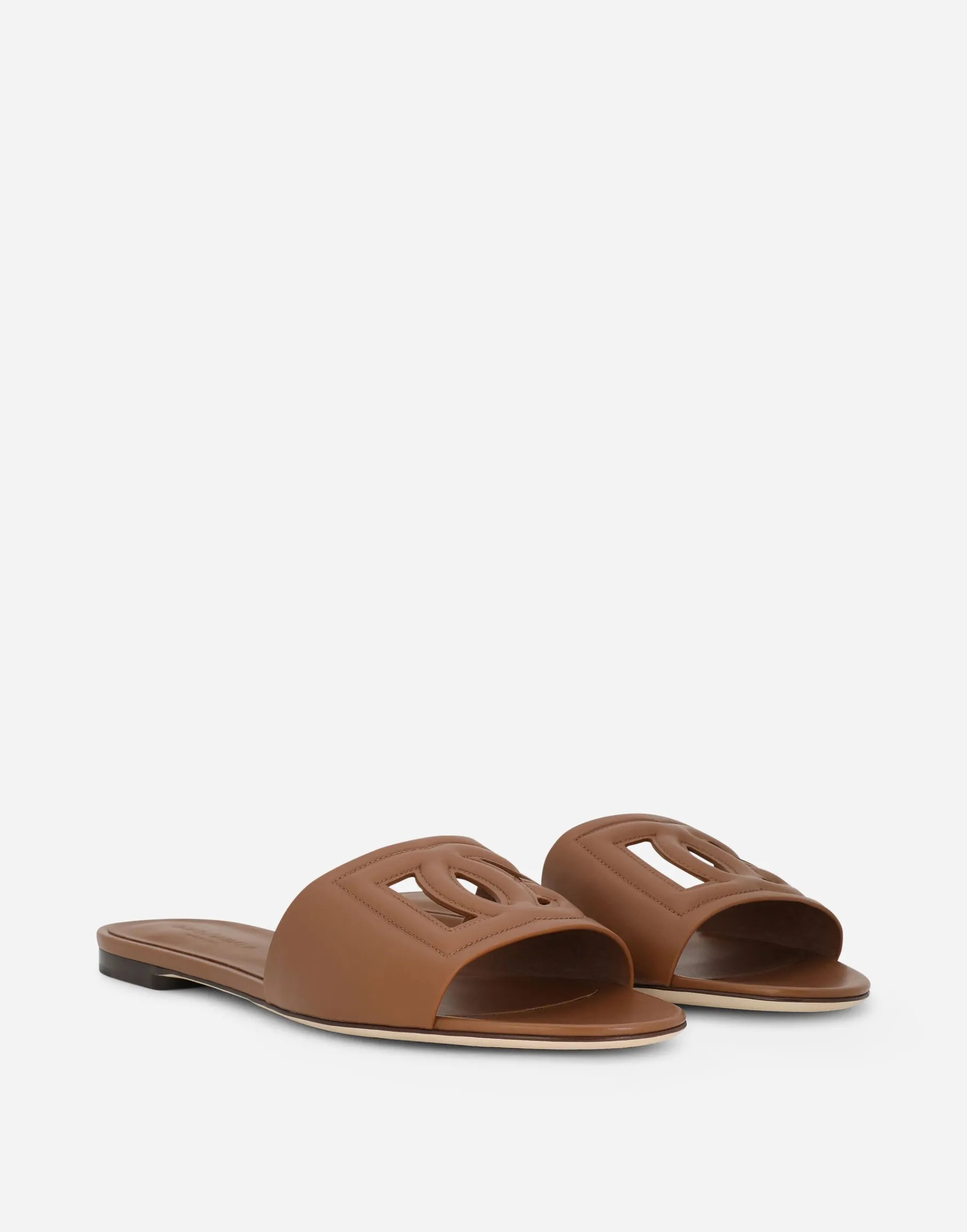 Calfskin sliders with DG logo