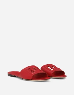 Calfskin sliders with DG logo